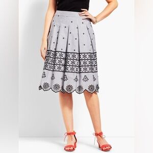 Talbots Eyelet Pleated Stripe Skirt​​​